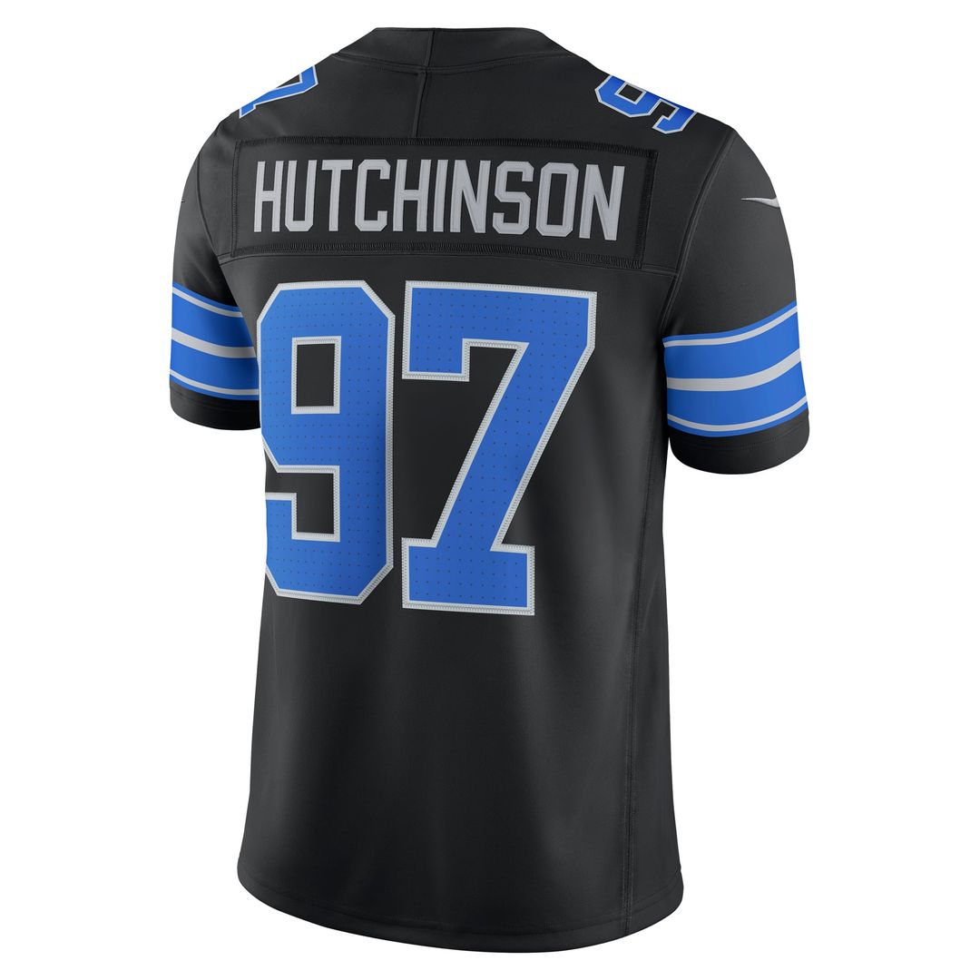 Men's Detroit Lions Aidan Hutchinson Nike Black Alternate Vapor F.U.S.E. Stitched Limited Jersey