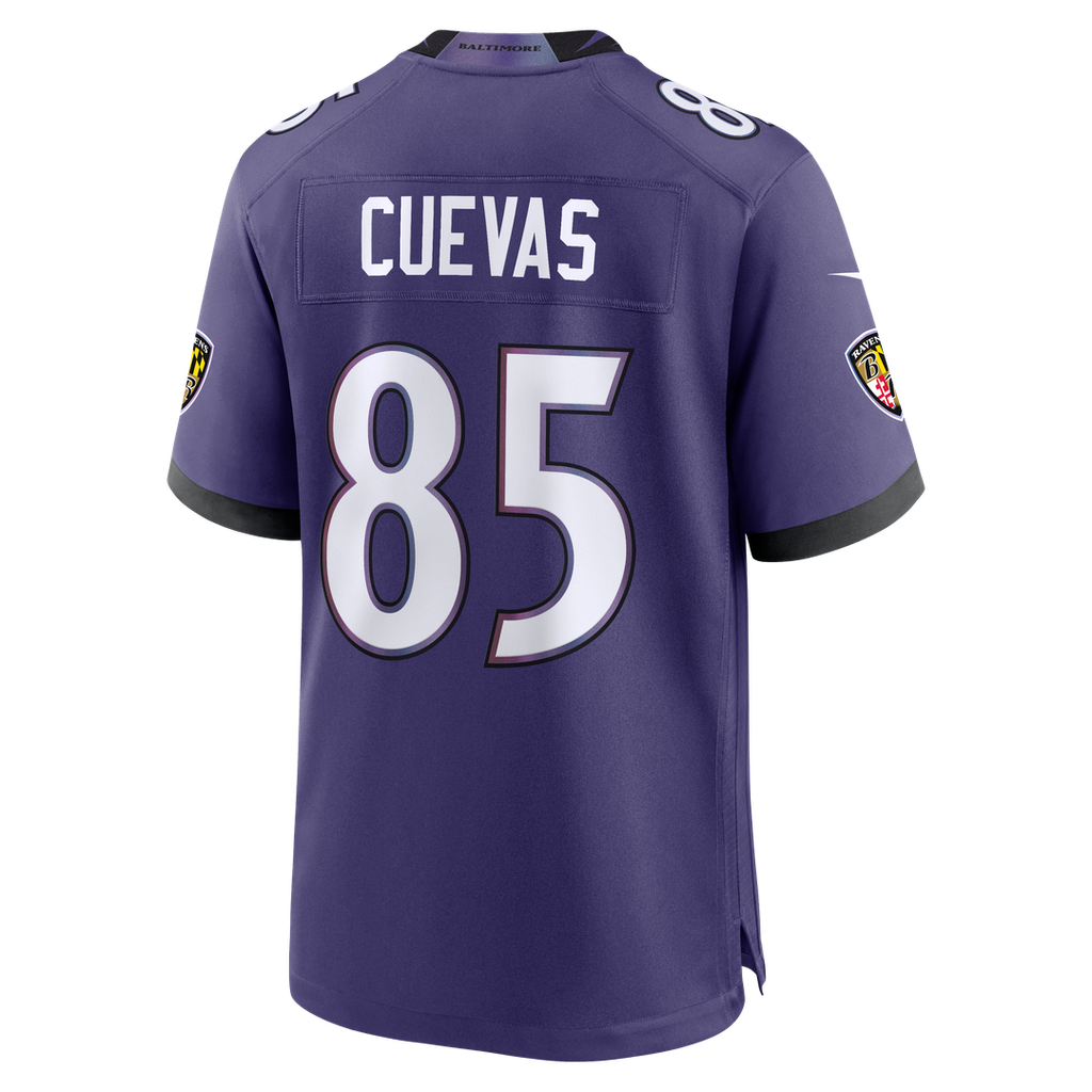 Men's Baltimore Ravens Josh Cuevas Nike Purple Team Game Jersey