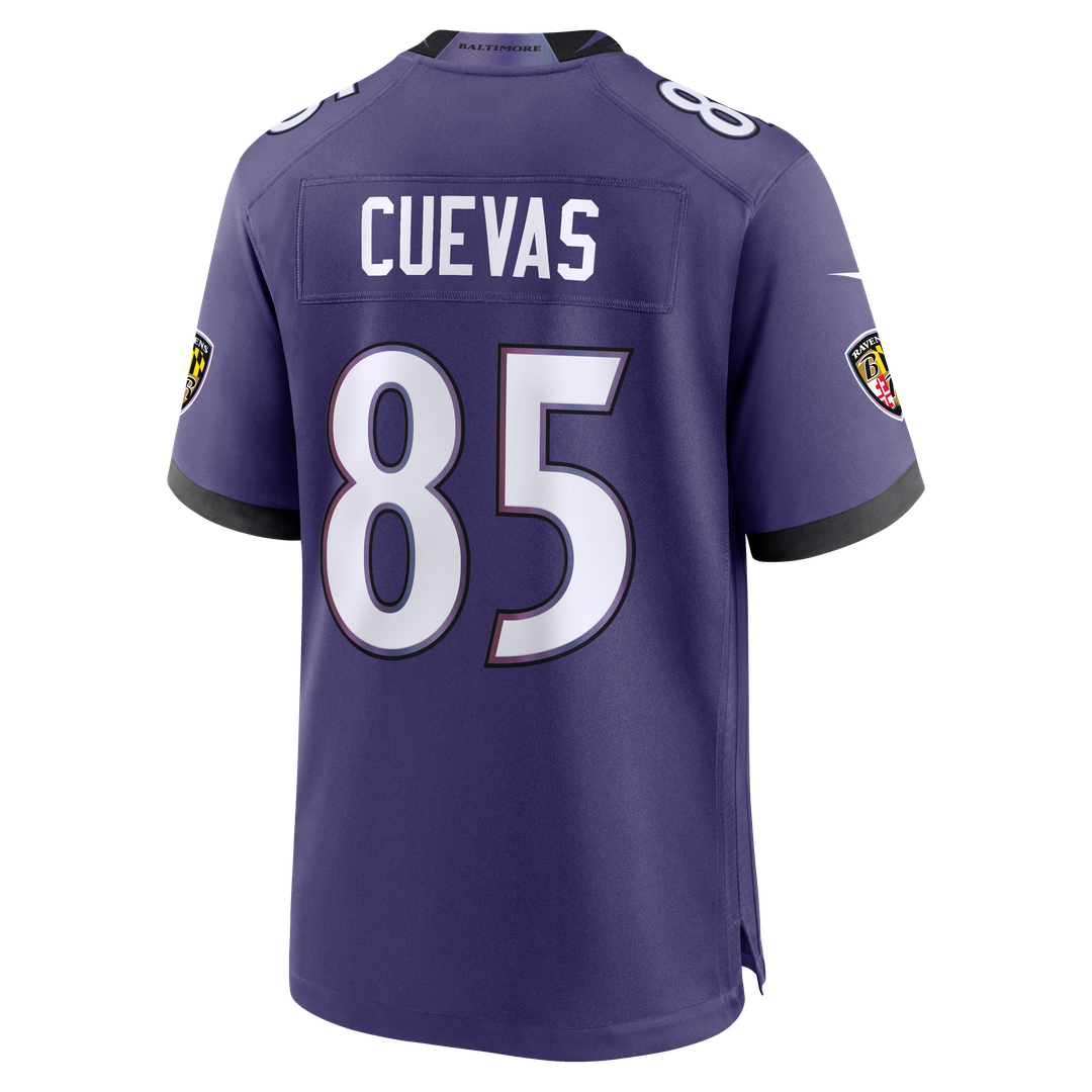 Men's Baltimore Ravens Josh Cuevas Nike Purple Team Game Jersey