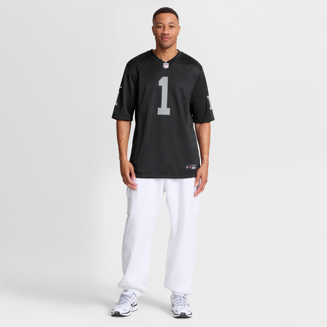 Men's Las Vegas Raiders Number 1 Groom Nike Black Game Jersey