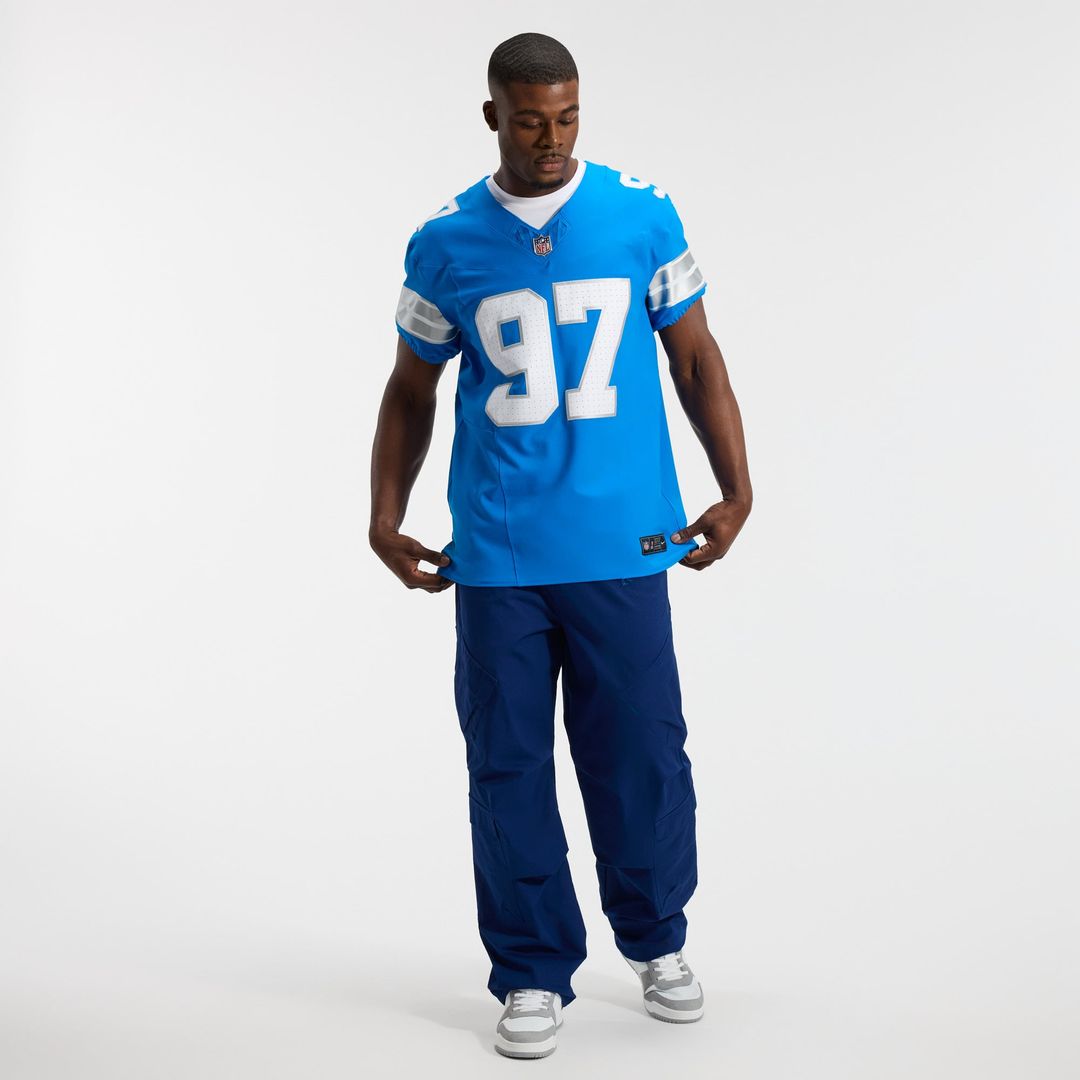 Men's Detroit Lions Aidan Hutchinson Nike Blue Alternate Vapor F.U.S.E. Elite Jersey