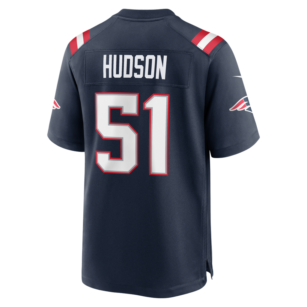 Men's New England Patriots James Hudson Nike Navy Team Game Jersey