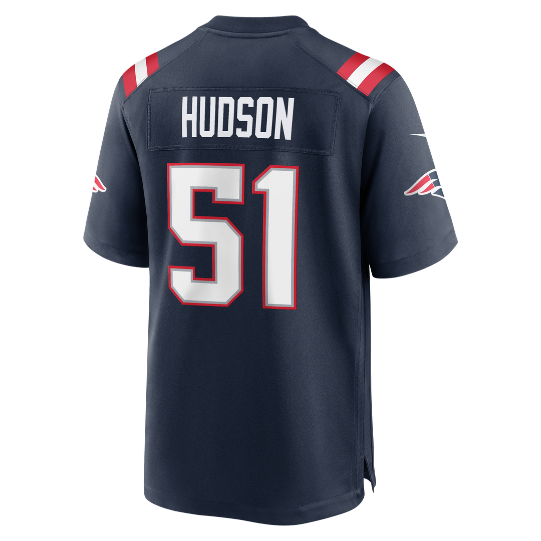 Men's New England Patriots James Hudson Nike Navy Team Game Jersey