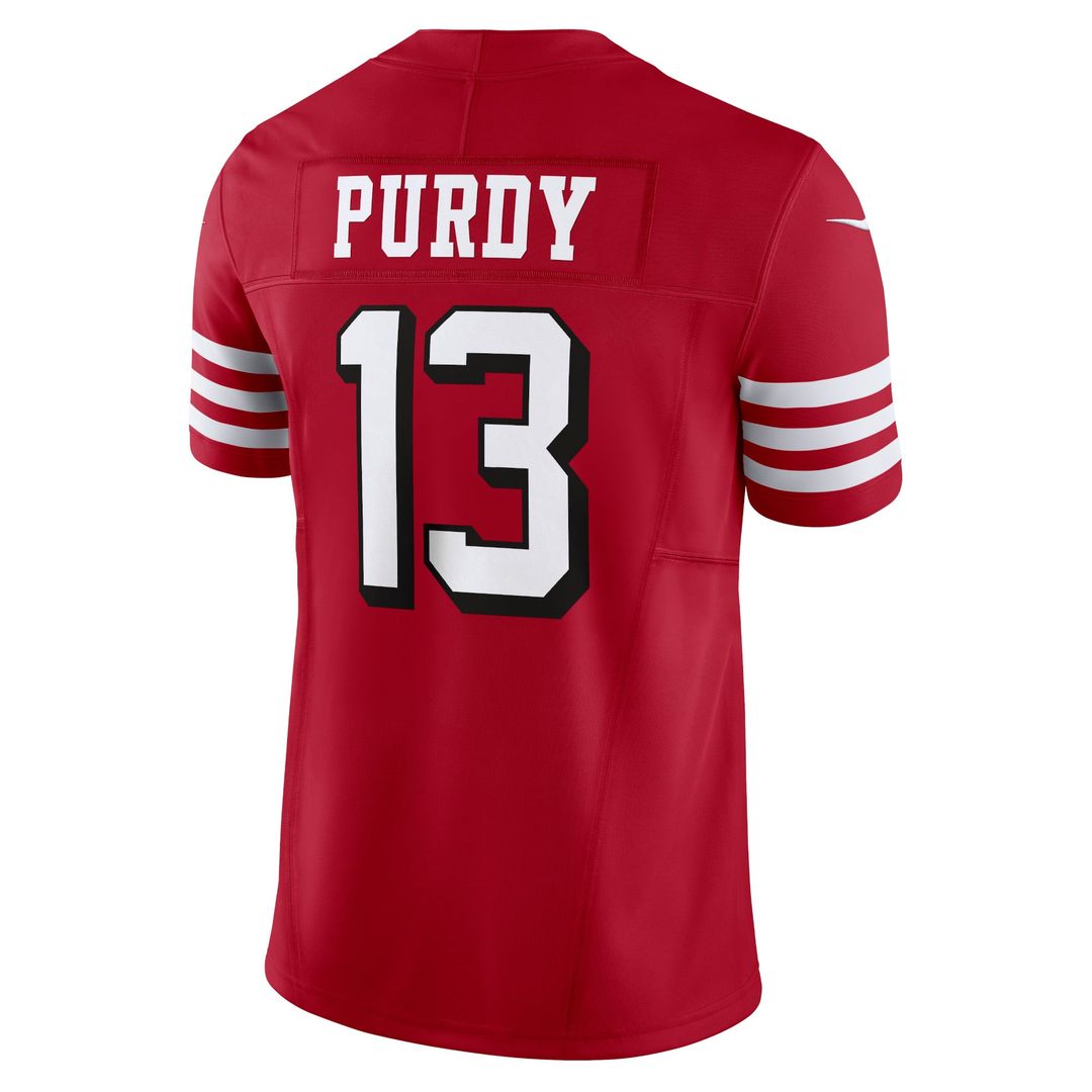 Men's San Francisco 49ers Brock Purdy Nike Scarlet Vapor F.U.S.E. Limited Jersey