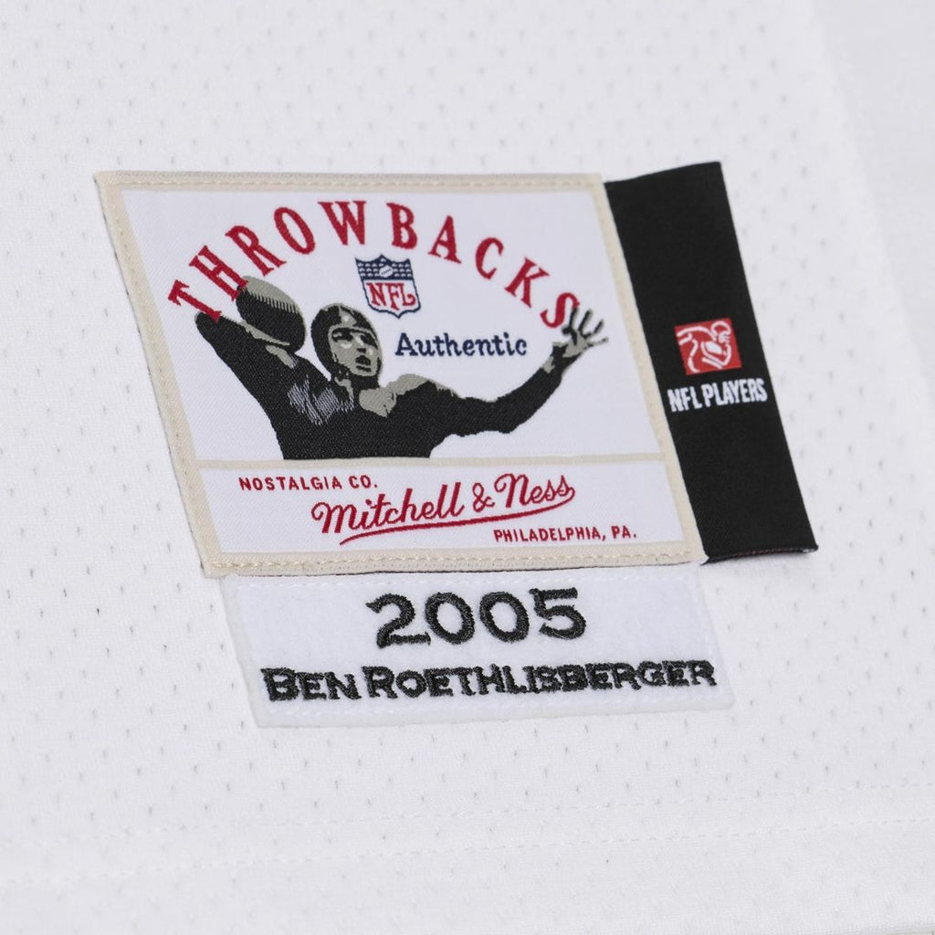 Men's Pittsburgh Steelers Ben Roethlisberger Mitchell & Ness White 2005 Authentic Throwback Jersey