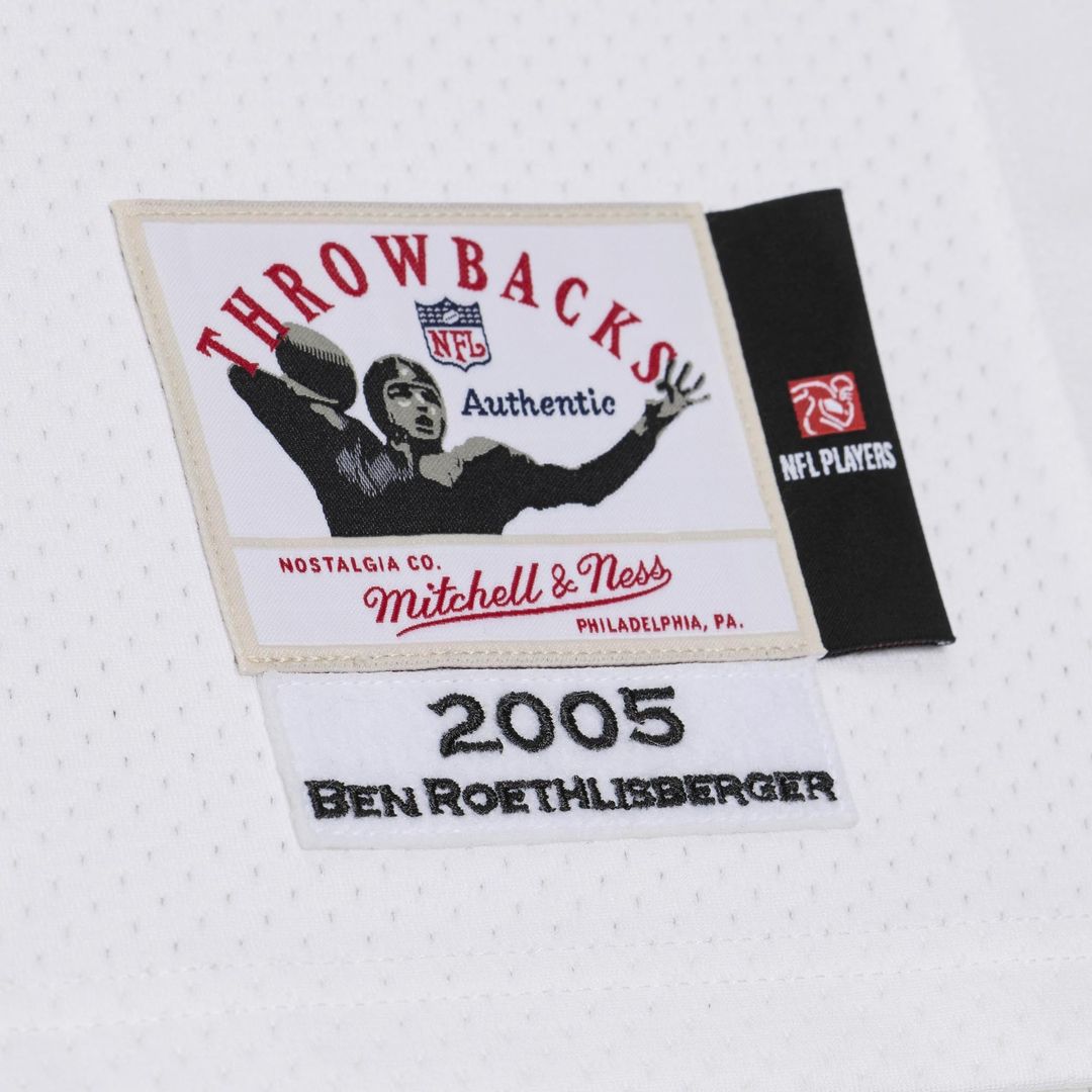 Men's Pittsburgh Steelers Ben Roethlisberger Mitchell & Ness White 2005 Authentic Throwback Jersey