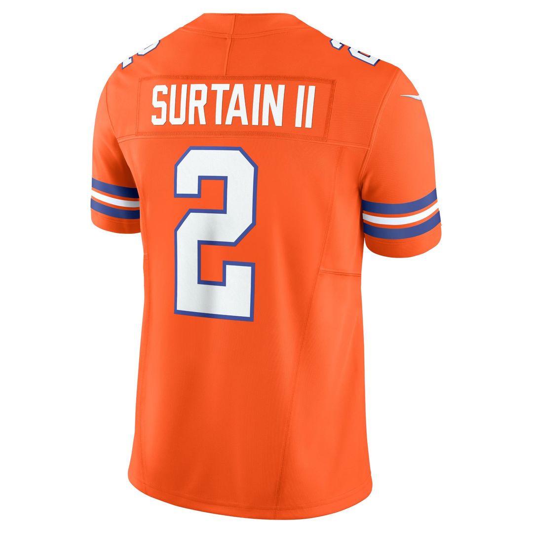 Men's Denver Broncos Patrick Surtain II Nike Orange Alternate Mile High Collection 1977 Throwback Vapor F.U.S.E. Limited Jersey