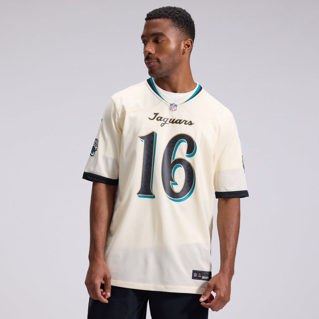 Men's Jacksonville Jaguars Trevor Lawrence Nike Natural 2026 Rivalries Collection Game Jersey