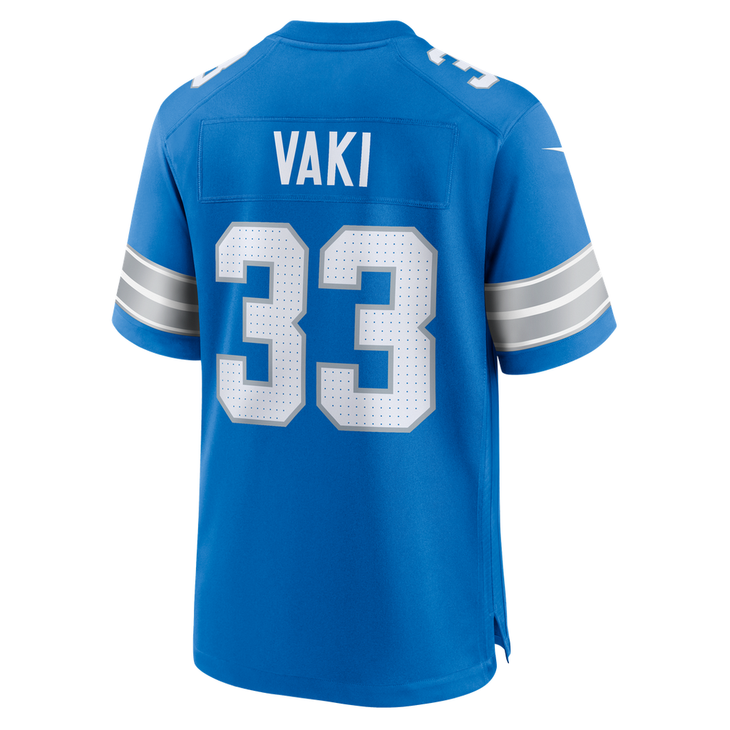 Men's Detroit Lions Sione Vaki Nike  Blue Team Game Jersey