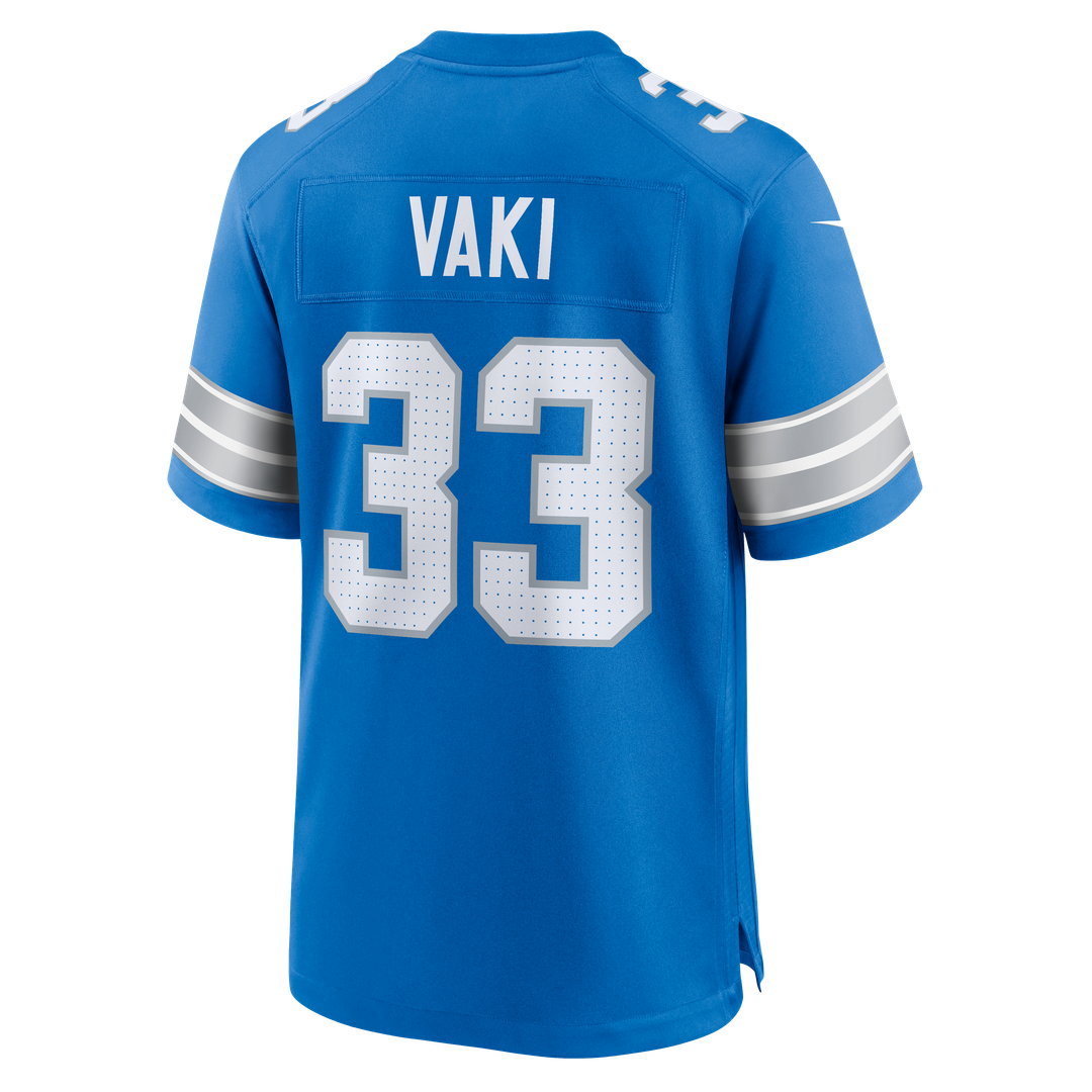 Men's Detroit Lions Sione Vaki Nike  Blue Team Game Jersey