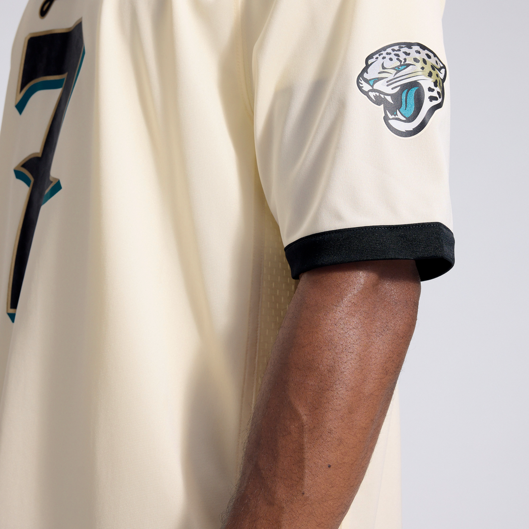Men's Jacksonville Jaguars Brian Thomas Jr. Nike Natural 2026 Rivalries Collection Game Jersey