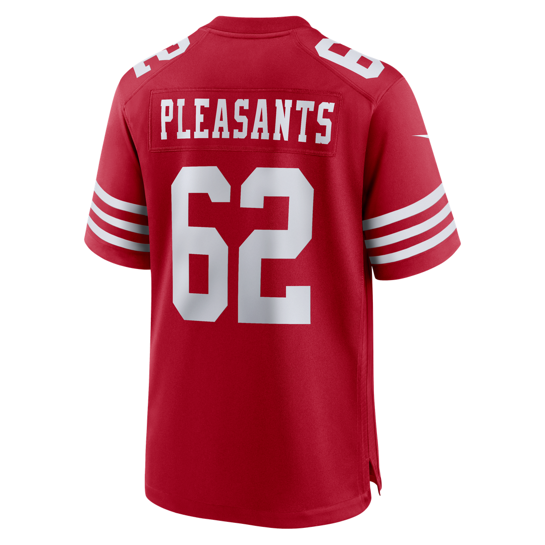 Men's San Francisco 49ers Austen Pleasants Nike  Scarlet Team Game Jersey