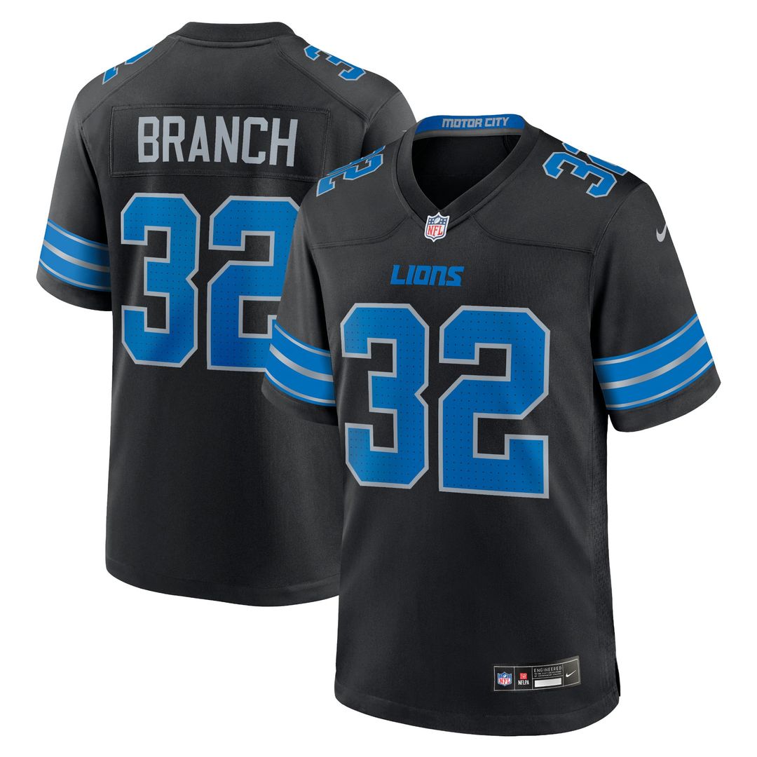 Men's Detroit Lions Brian Branch Nike Black Alternate Game Jersey