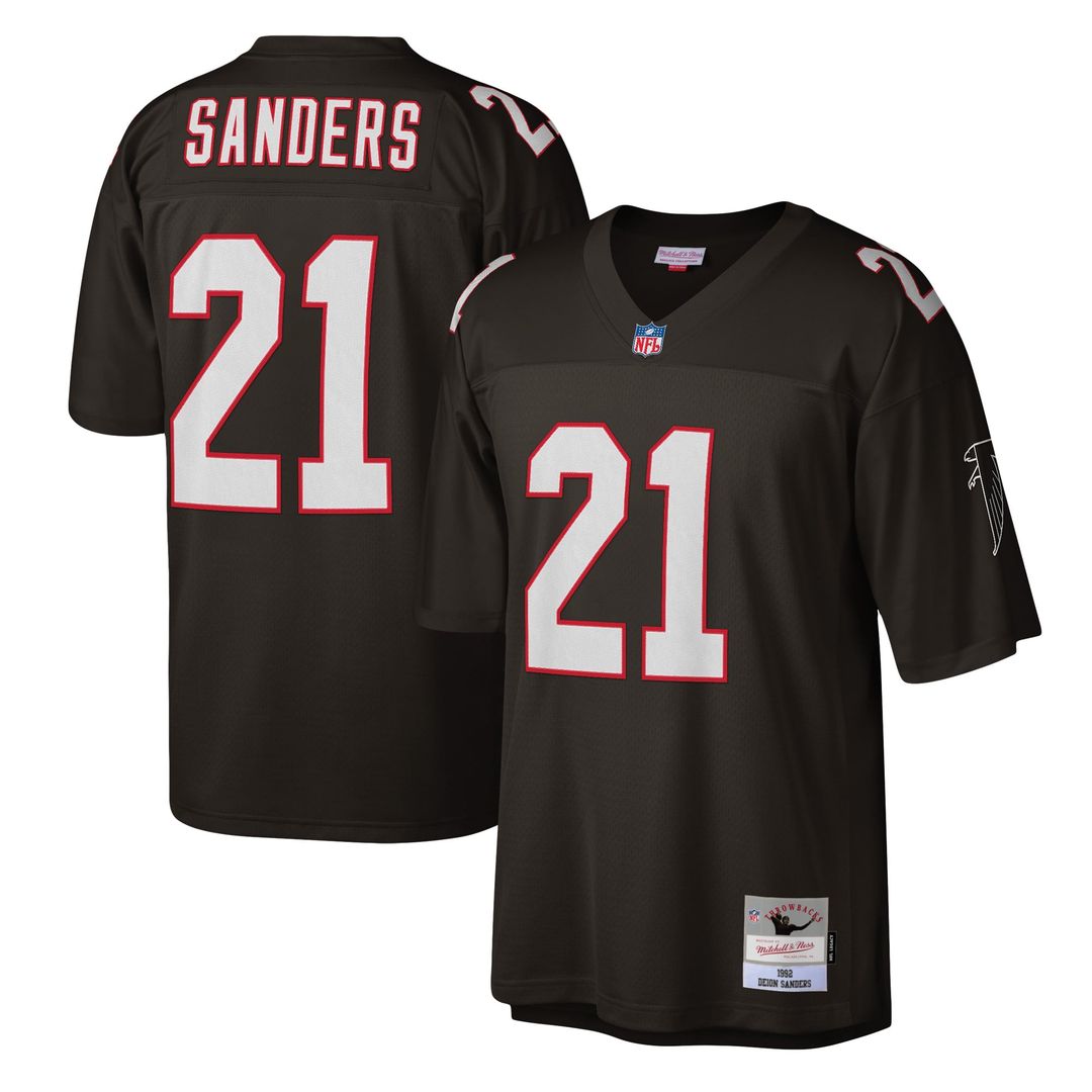 Men's Atlanta Falcons Deion Sanders Mitchell & Ness Red Legacy Replica Jersey