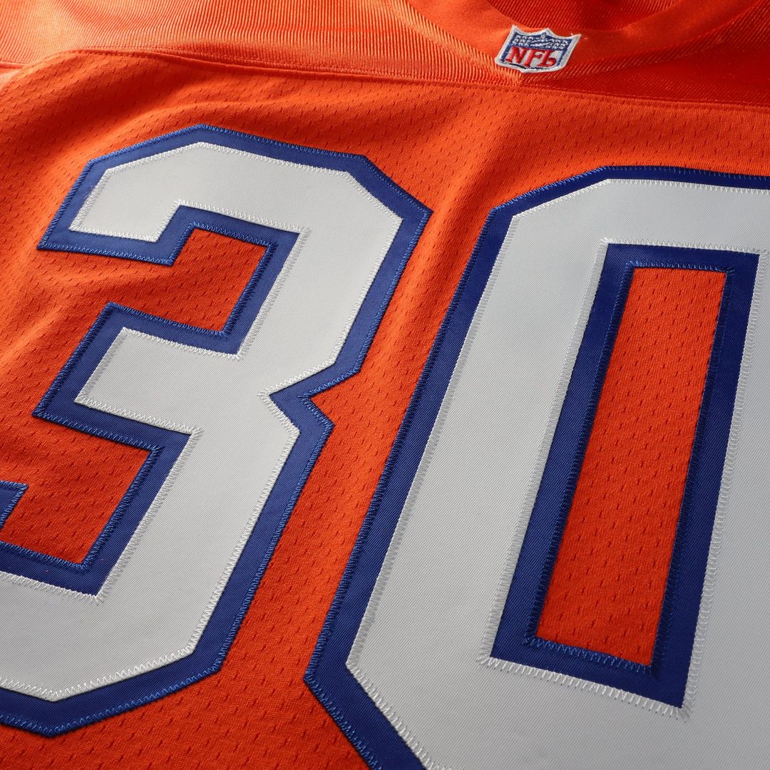 Men's Denver Broncos Terrell Davis Mitchell & Ness Orange 1995 Authentic Throwback Retired Player Jersey