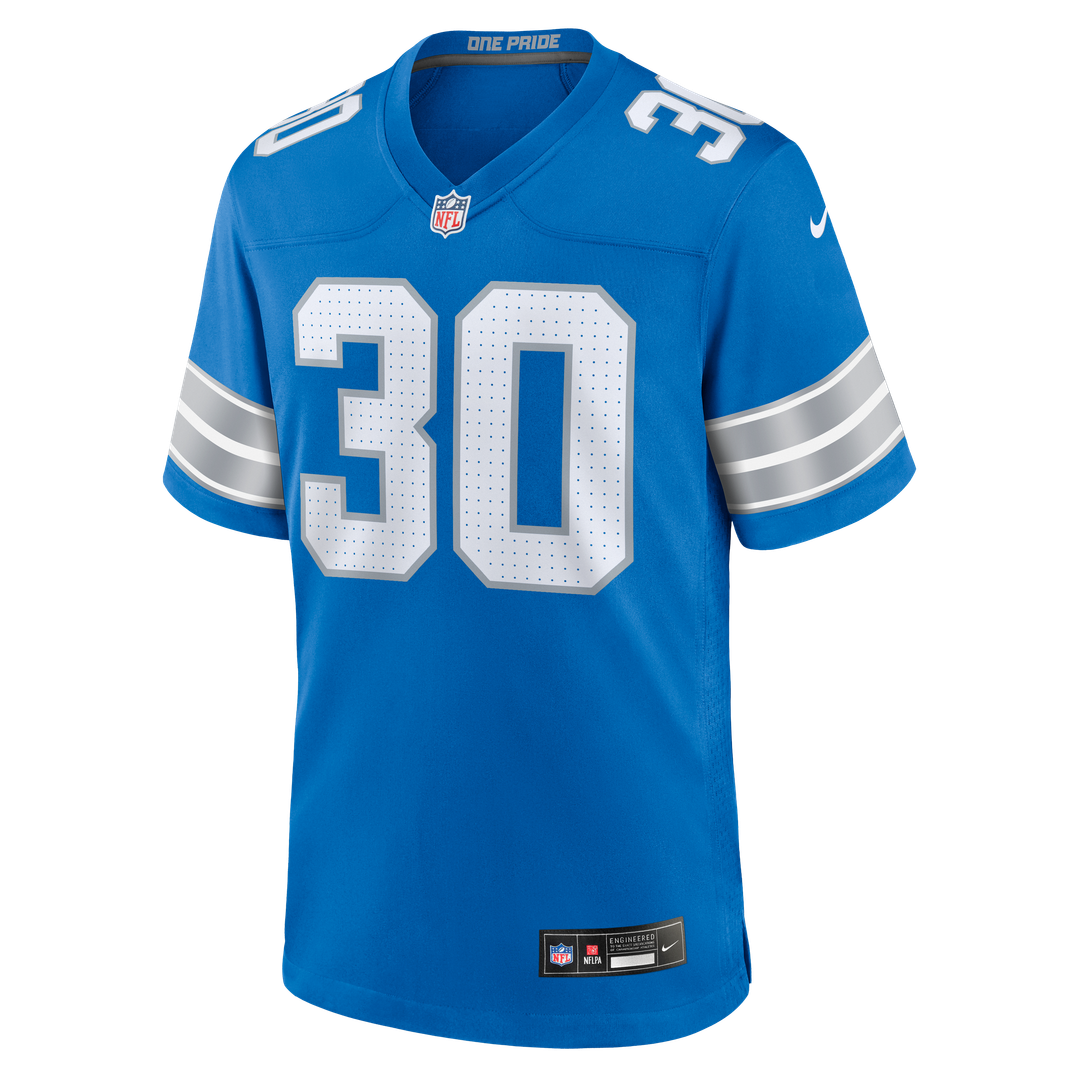 Men's Detroit Lions Khalil Dorsey Nike  Blue Team Game Jersey