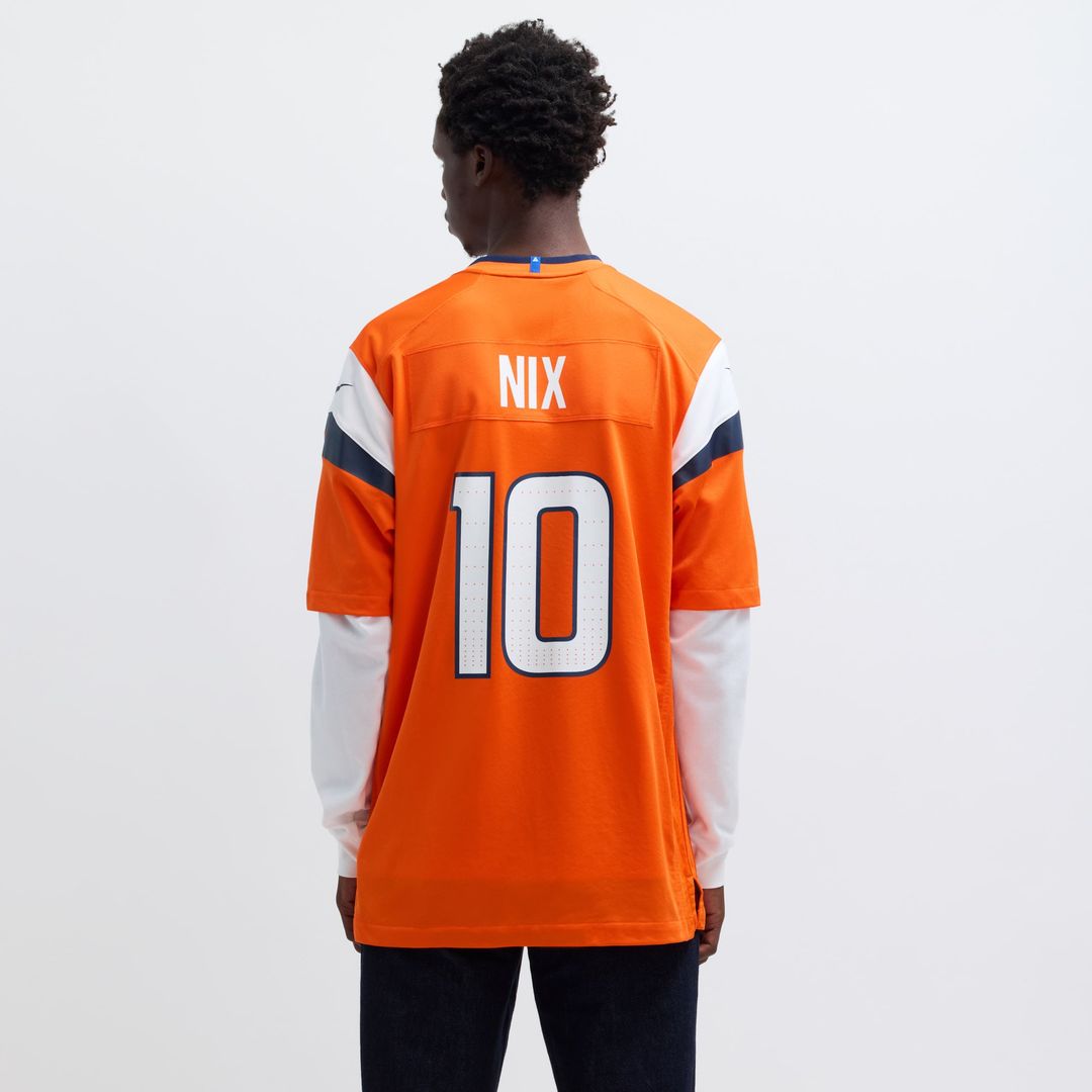 Men's Denver Broncos Bo Nix Nike  Navy Alternate Game Jersey