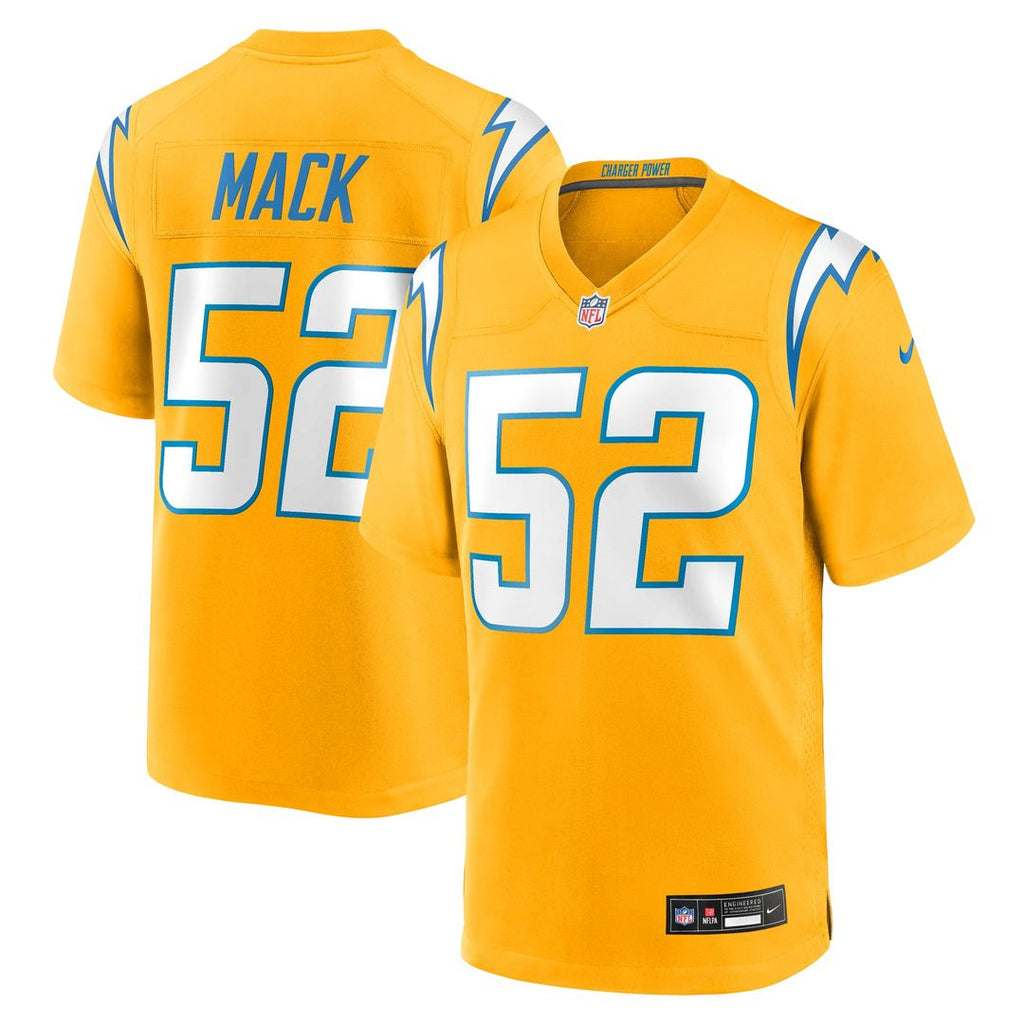 Men's Los Angeles Chargers Khalil Mack Nike Gold Alternate Charger Power Game Player Jersey