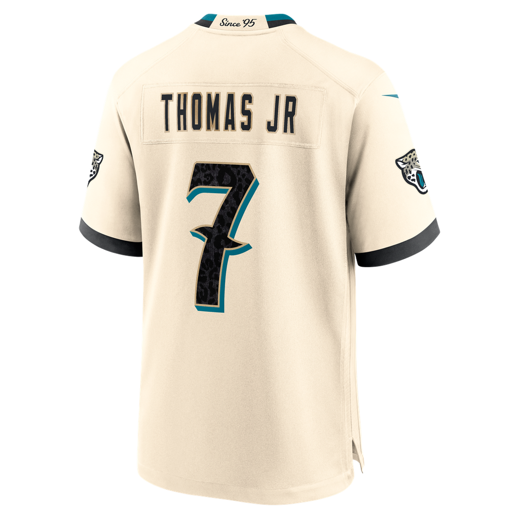 Men's Jacksonville Jaguars Brian Thomas Jr. Nike Natural 2026 Rivalries Collection Game Jersey