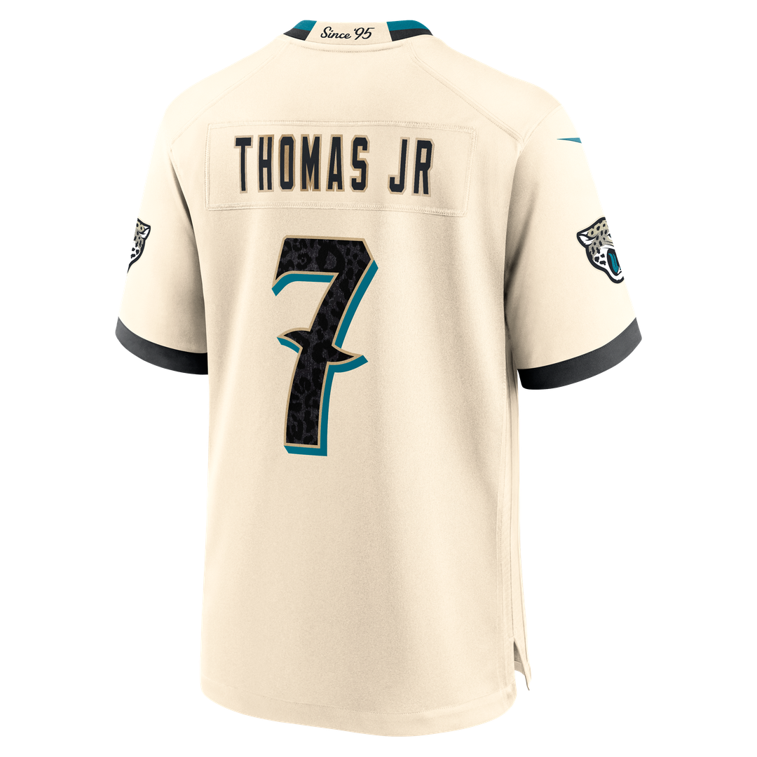 Men's Jacksonville Jaguars Brian Thomas Jr. Nike Natural 2026 Rivalries Collection Game Jersey