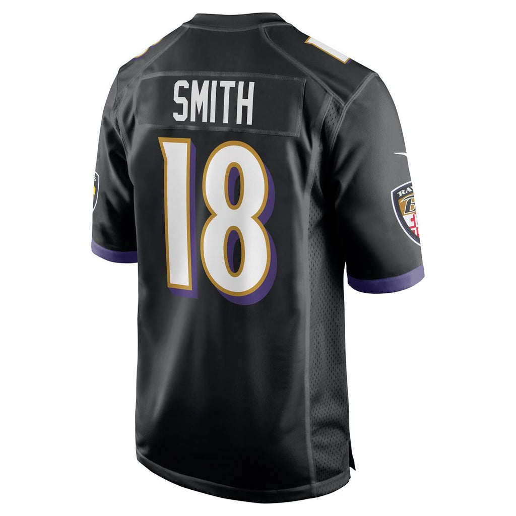 Men's Baltimore Ravens Roquan Smith Nike Black Alternate Game Jersey
