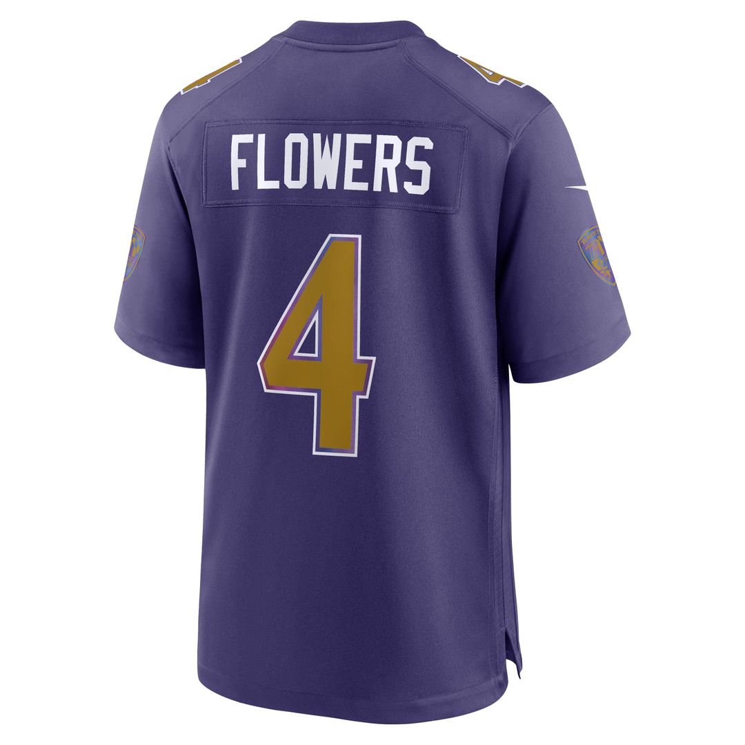 Men's Baltimore Ravens Zay Flowers Nike Purple Alternate Game Jersey
