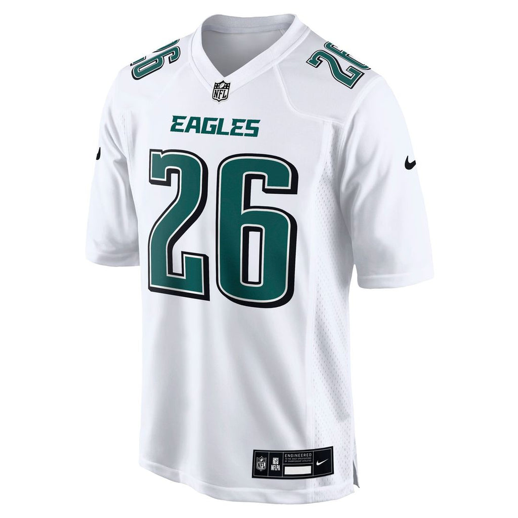 Men's Philadelphia Eagles Saquon Barkley Nike Tundra White Fashion Game Jersey