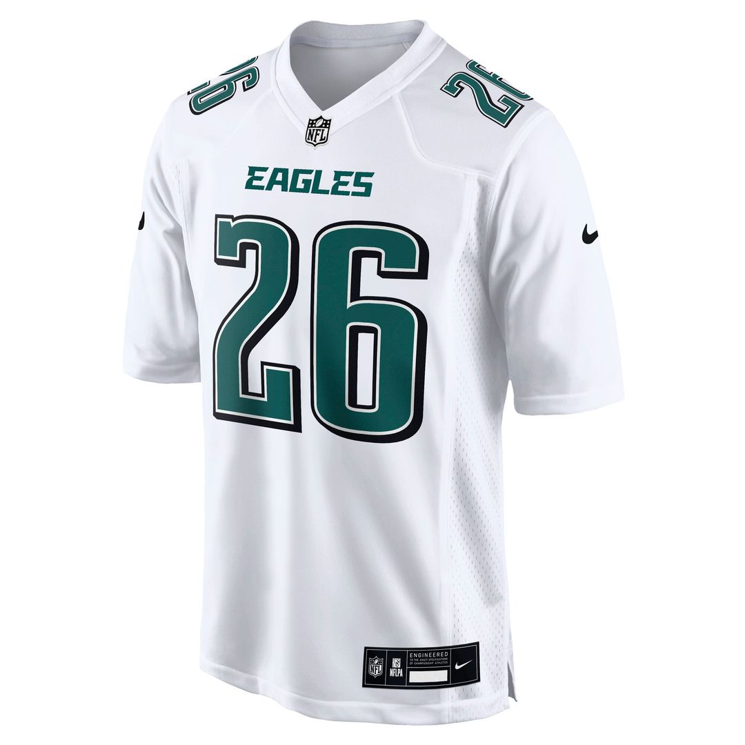 Men's Philadelphia Eagles Saquon Barkley Nike Tundra White Fashion Game Jersey