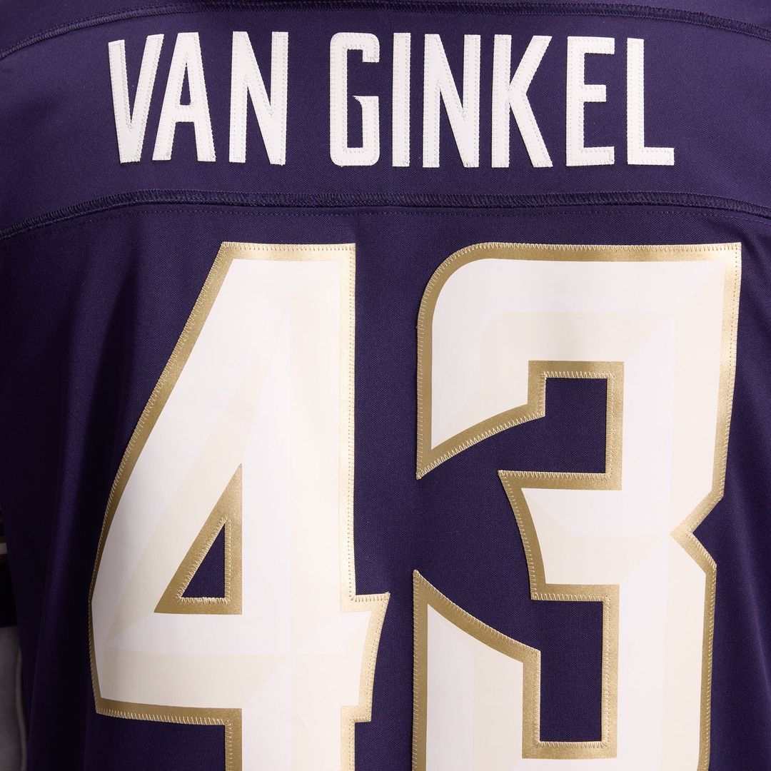 Men's Minnesota Vikings Andrew Van Ginkel Nike Purple 2026 Rivalries Collection Stitched Limited Jersey