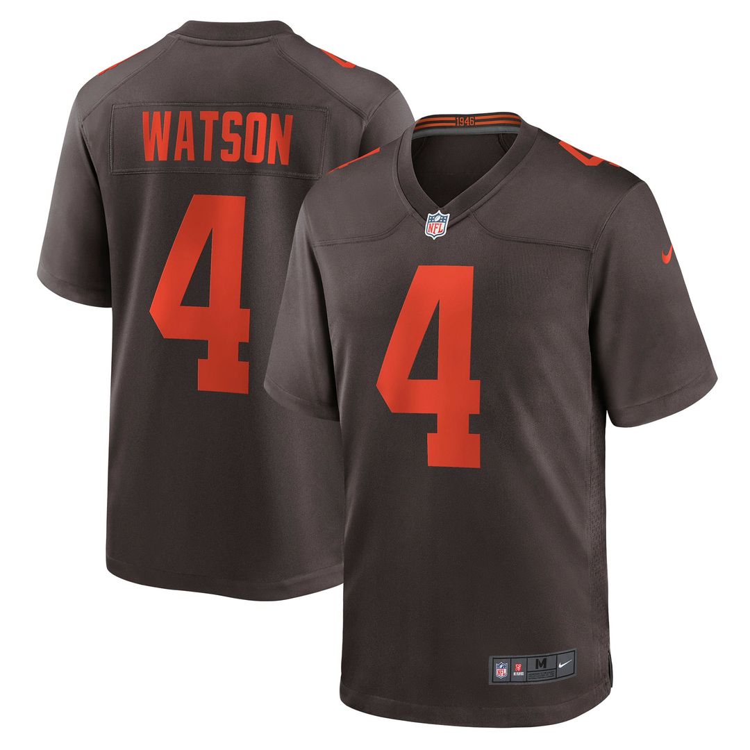 Men's Cleveland Browns Deshaun Watson Nike White Alternate Game Jersey