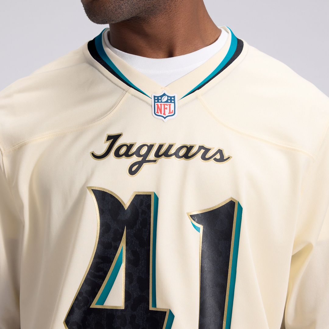 Men's Jacksonville Jaguars Josh Hines-Allen Nike Natural 2026 Rivalries Collection Game Jersey