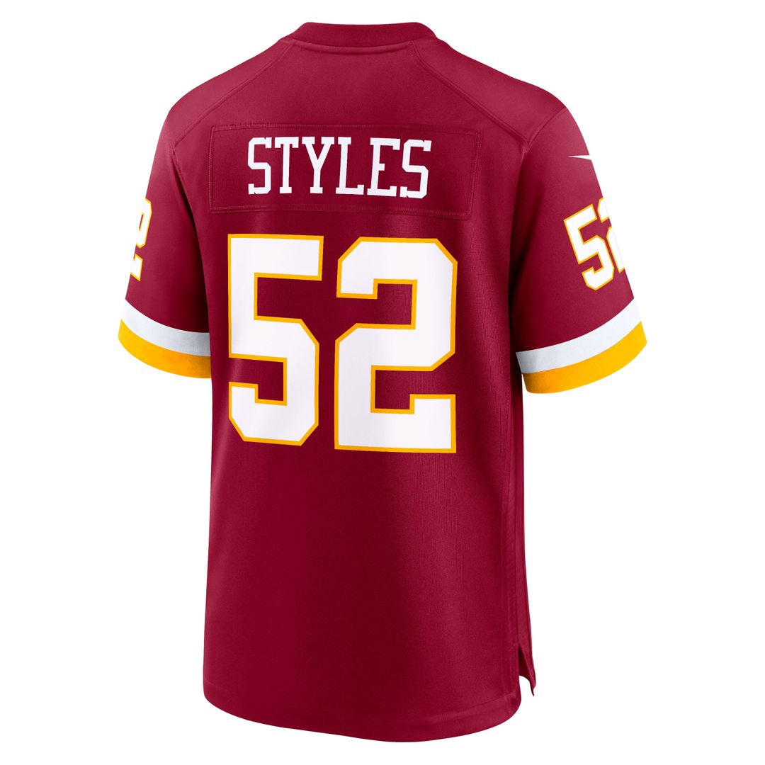 Men's Washington Commanders Sonny Styles Nike Burgundy Team Game Jersey