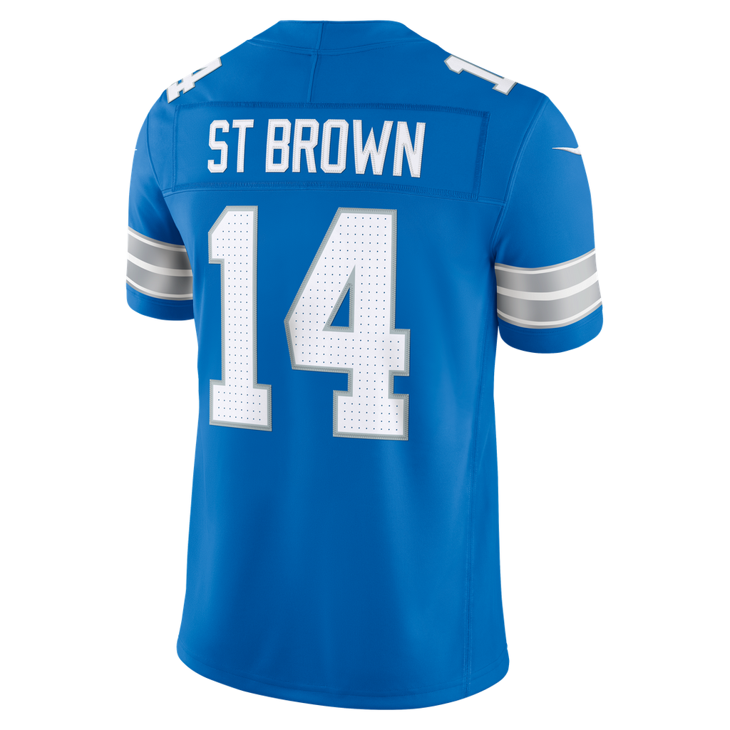 Men's Detroit Lions Amon-Ra St. Brown Nike Blue Team Vapor F.U.S.E. Stitched Limited Jersey