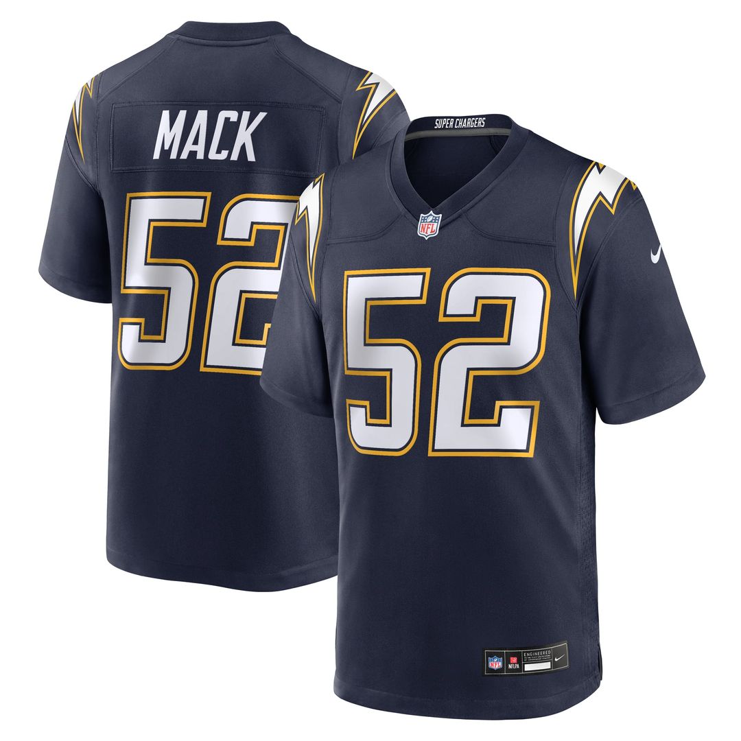 Men's Los Angeles Chargers Khalil Mack Nike Gold Alternate Charger Power Game Player Jersey