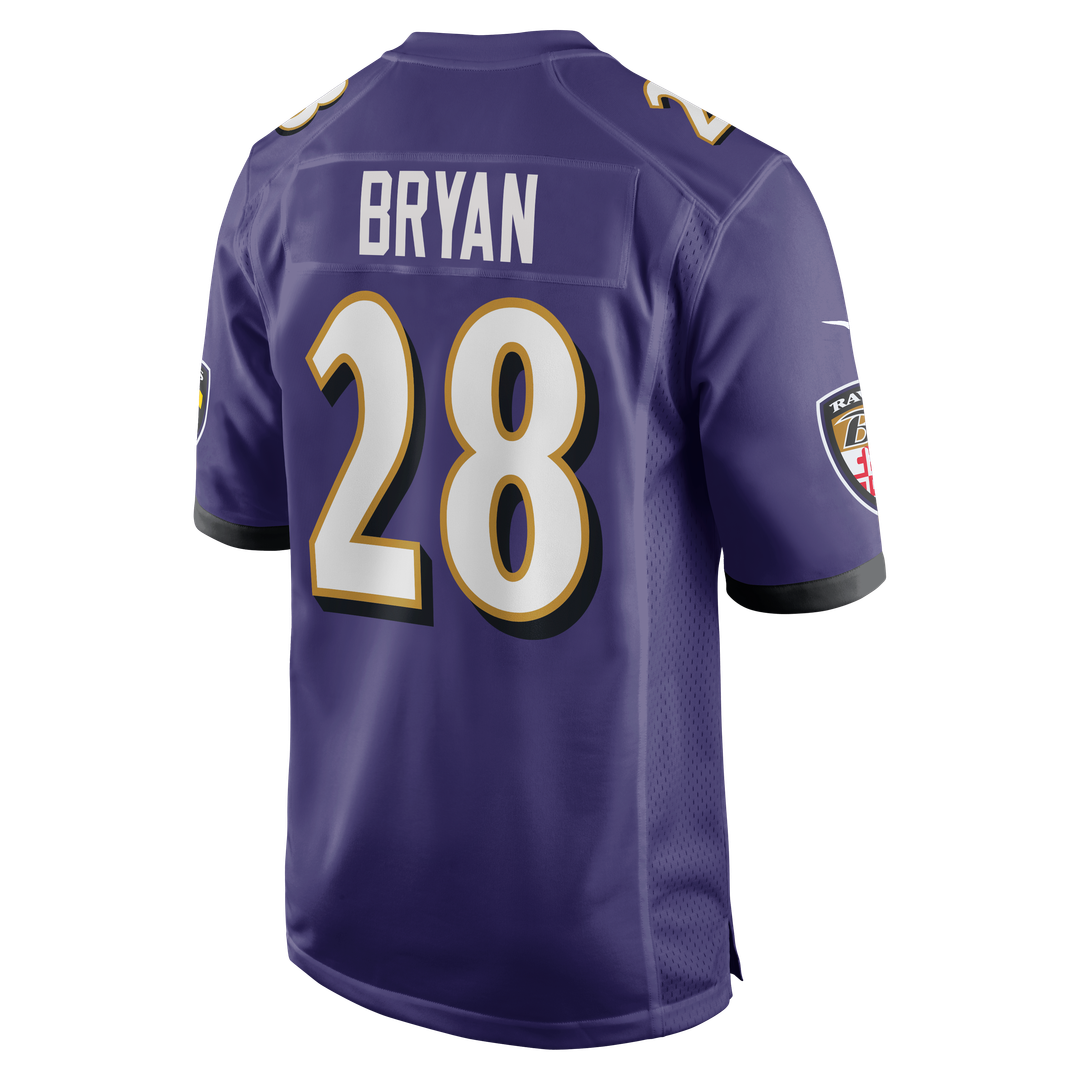 Men's Baltimore Ravens Taven Bryan Nike  Purple Team Game Jersey