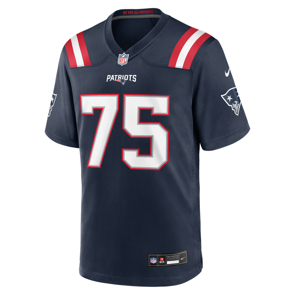 Men's New England Patriots Alijah Vera-Tucker Nike Navy Team Game Jersey