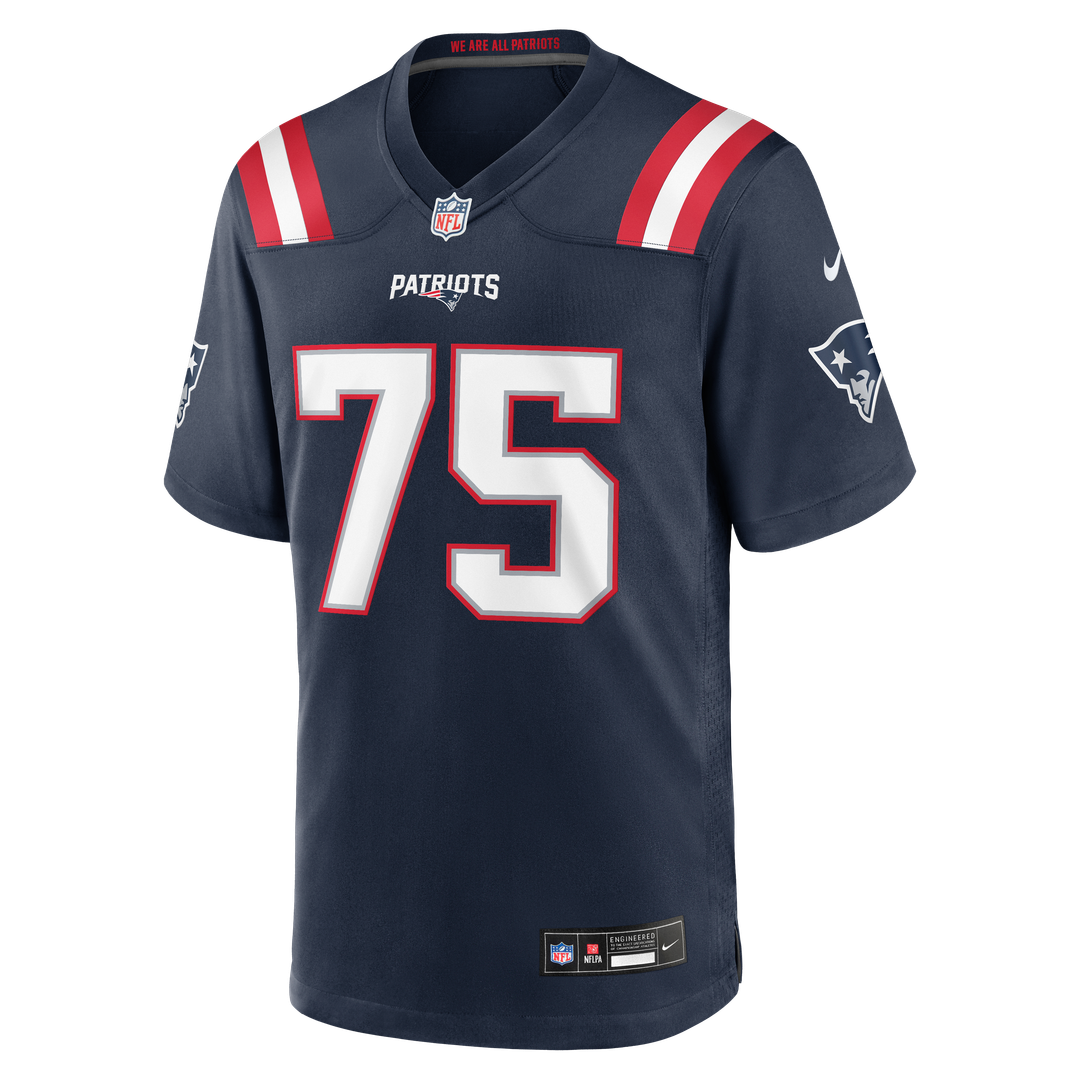 Men's New England Patriots Alijah Vera-Tucker Nike Navy Team Game Jersey