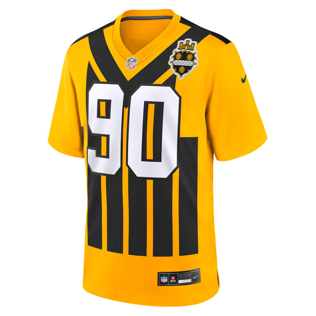 Men's Pittsburgh Steelers T.J. Watt Nike Gold Alternate 1933 Throwback Game Jersey