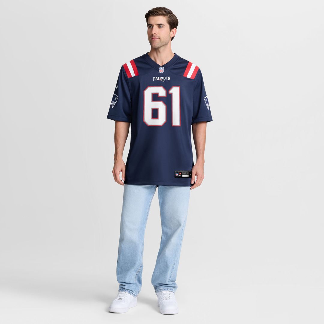 Men's New England Patriots Darrian Dalcourt Nike Navy Team Game Jersey
