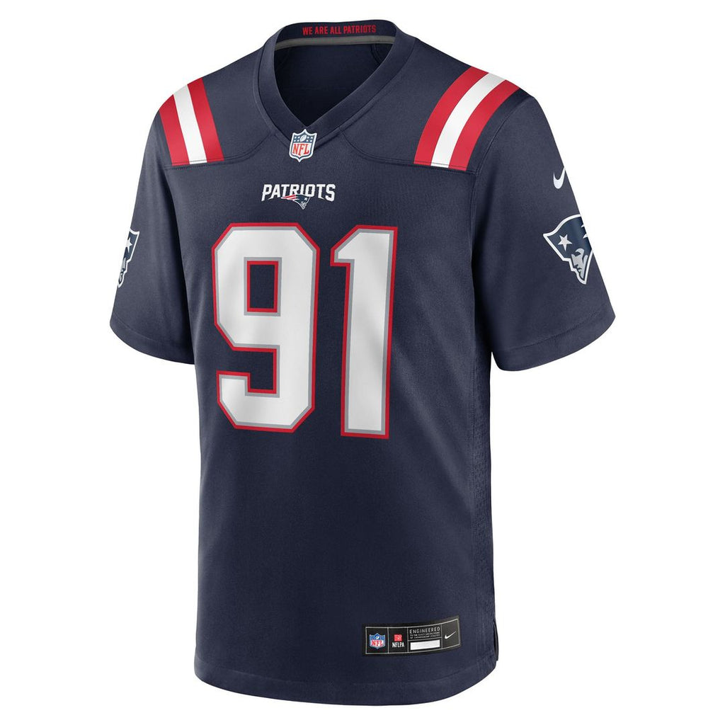 Men's New England Patriots Elijah Ponder Nike  Navy Team Game Jersey