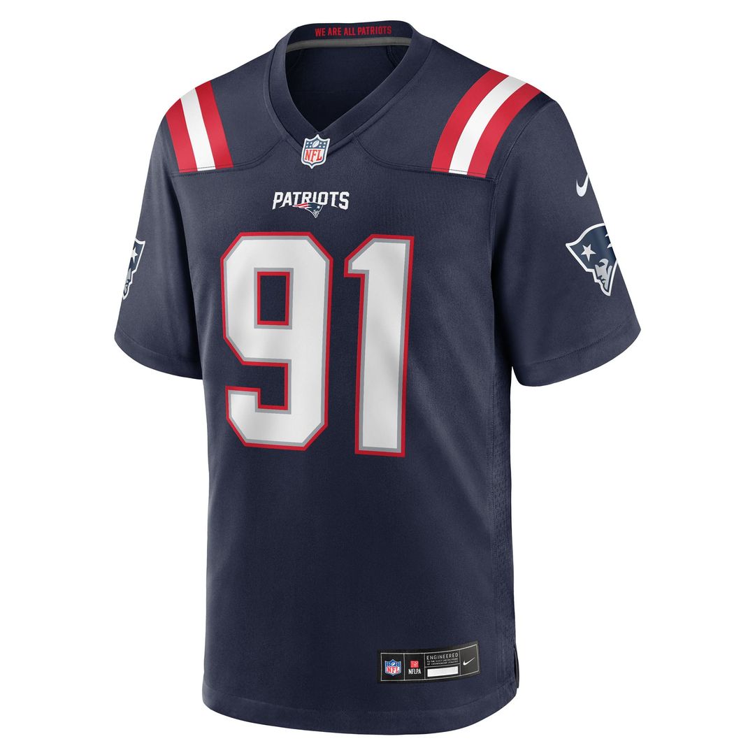 Men's New England Patriots Elijah Ponder Nike  Navy Team Game Jersey