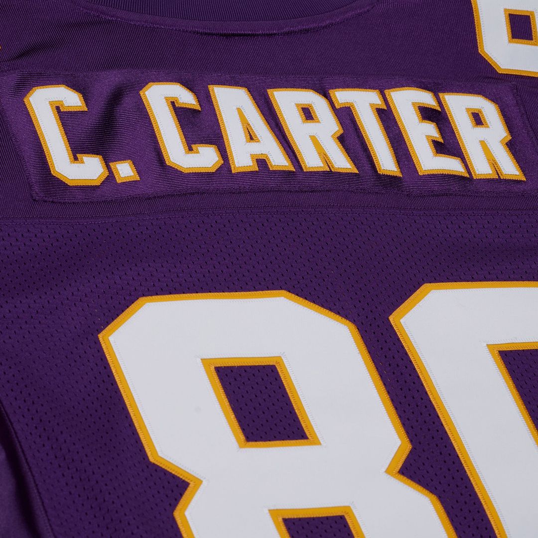 Men's Minnesota Vikings Cris Carter Mitchell & Ness Purple 2001 Authentic Throwback Jersey