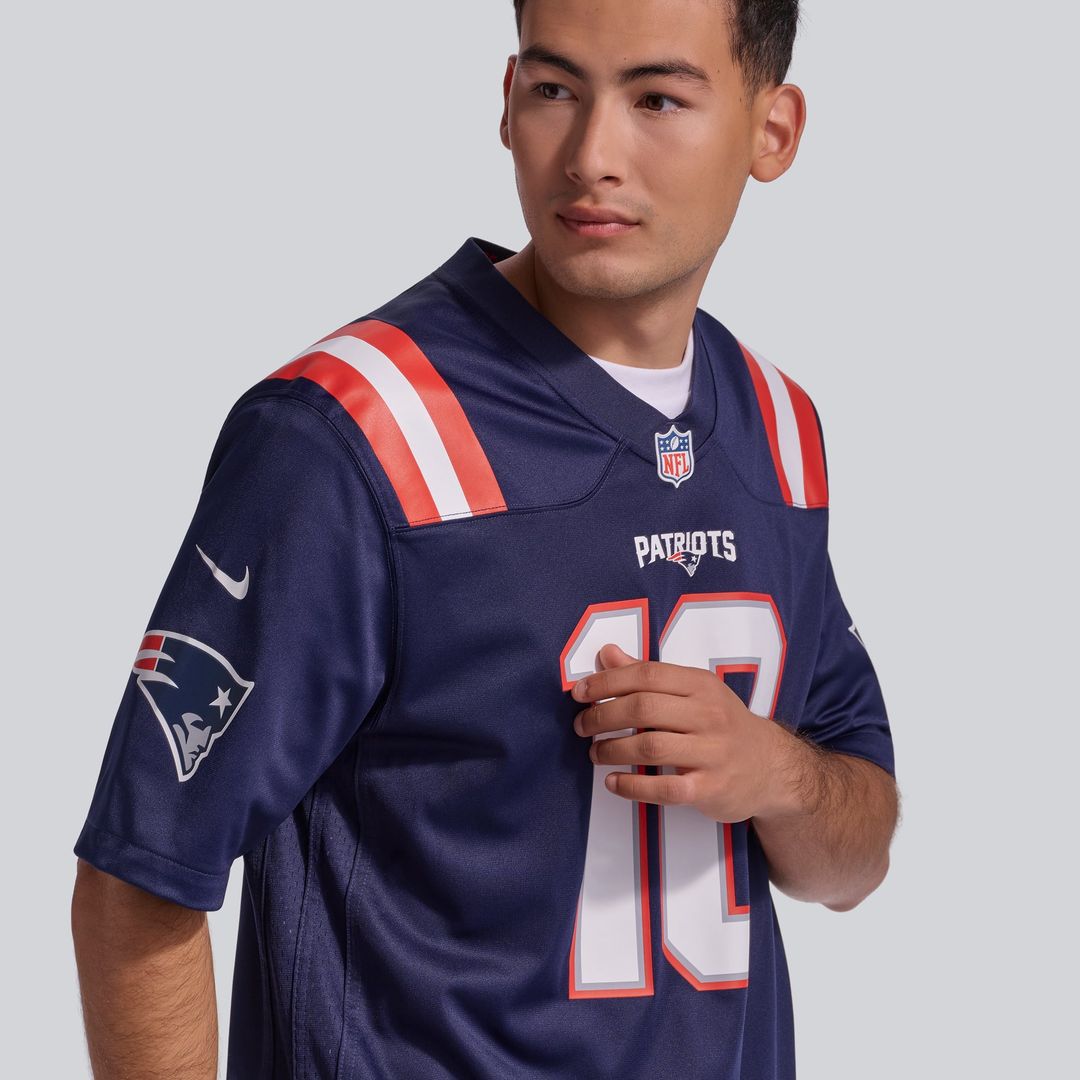 Men's New England Patriots Drake Maye Nike Navy  Player Game Jersey