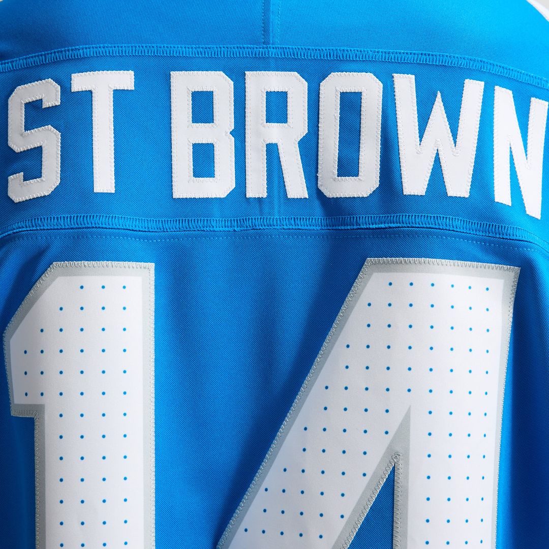 Men's Detroit Lions Amon-Ra St. Brown Nike Blue Team Vapor F.U.S.E. Stitched Limited Jersey