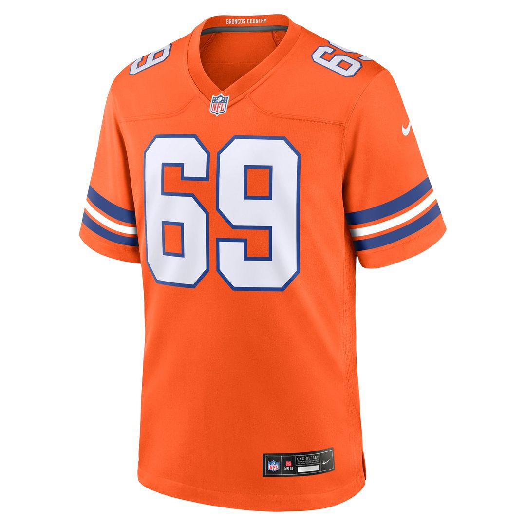 Men's Denver Broncos Mark Schlereth Nike Orange Retired Player Alternate Game Jersey