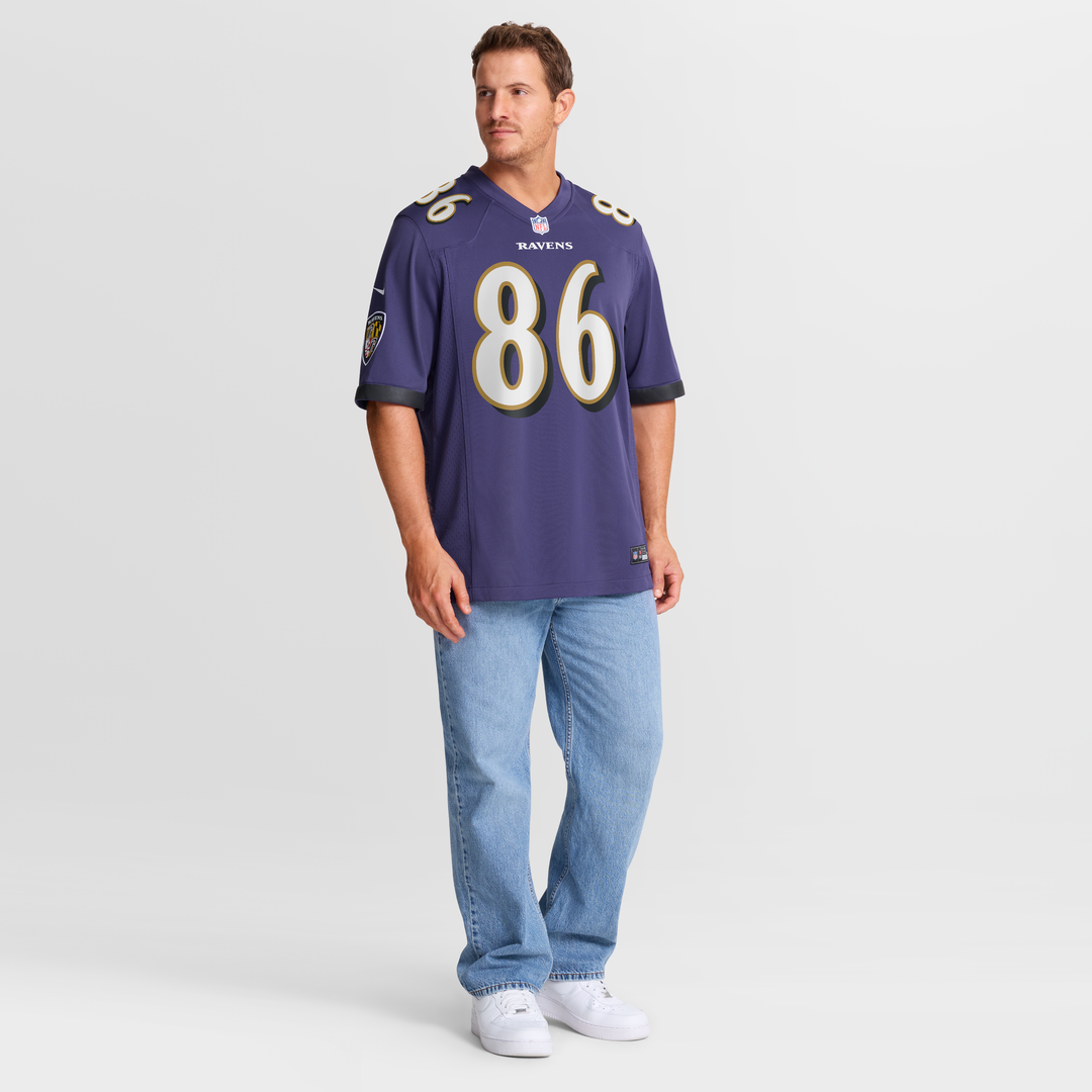 Men's Baltimore Ravens Cornelius Johnson Nike  Purple Team Game Jersey