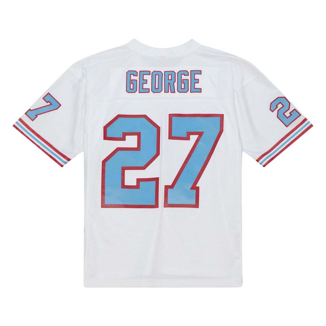 Men's Tennessee Oilers Eddie George Mitchell & Ness White Legacy Replica Jersey