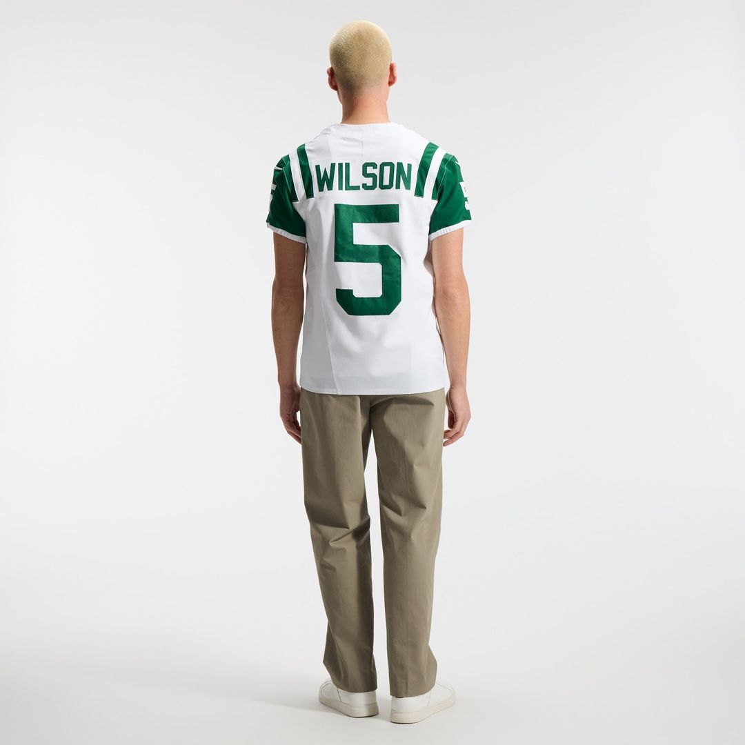Men's New York Jets Garrett Wilson Nike White Classic Alternate Vapor F.U.S.E. Elite Jersey