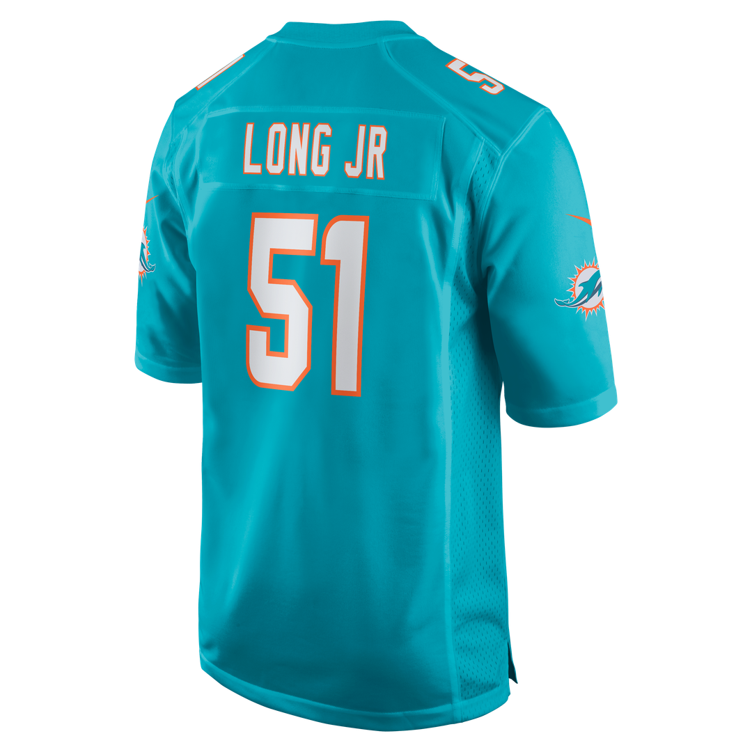 Men's Miami Dolphins David Long Jr. Nike Aqua Game Jersey