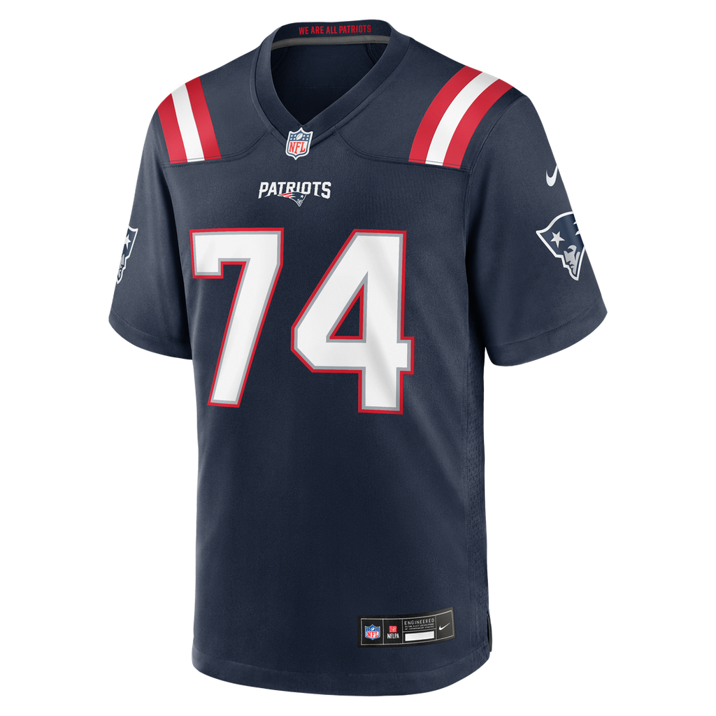 Men's New England Patriots Caleb Lomu Nike Navy Team Game Jersey